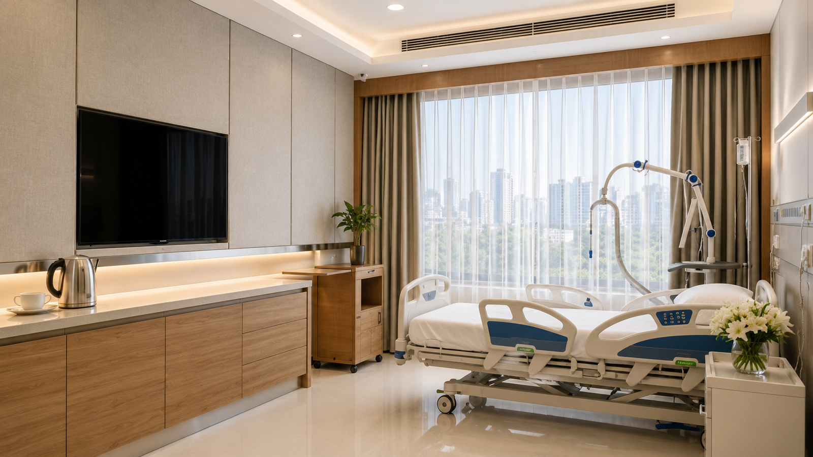 Cortinas velos Ripplefold clínica Lima — tela liviana luz difusa La Casa del Estor®